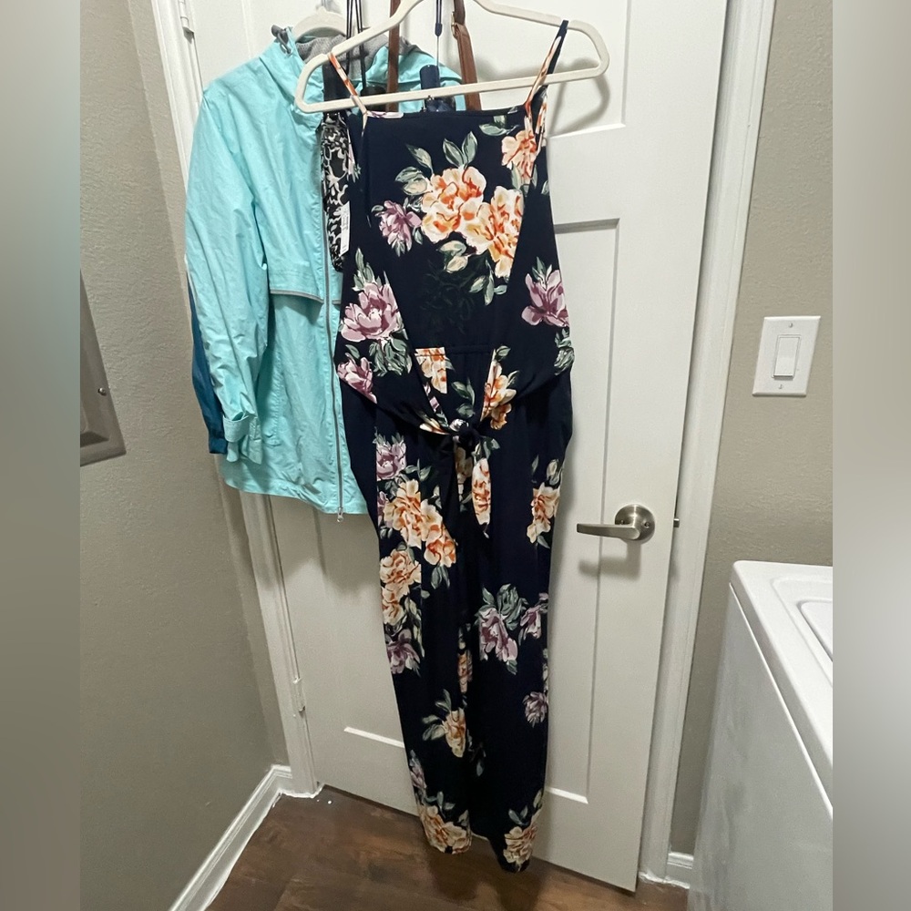 Maurices Floral Print Jumpsuit in Navy